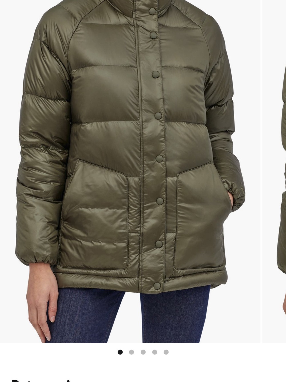 Patagonia Olive Green Quilted Puffer Jacket